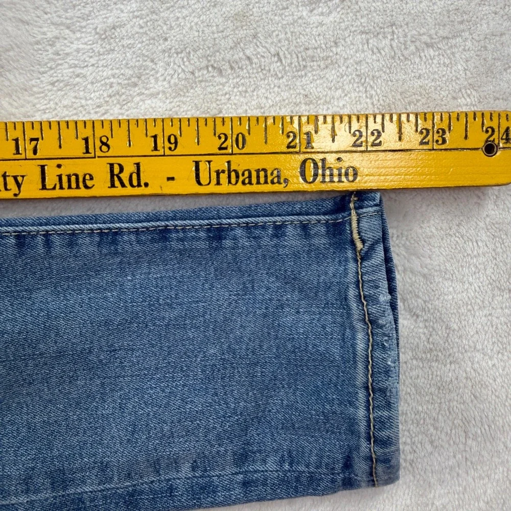 True Religion Halle Girls Super Skinny Jeans Size 7 Sequin Star Distressed Blue